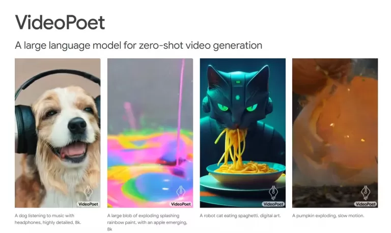 VideoPoet, Video creatie met AI van Google